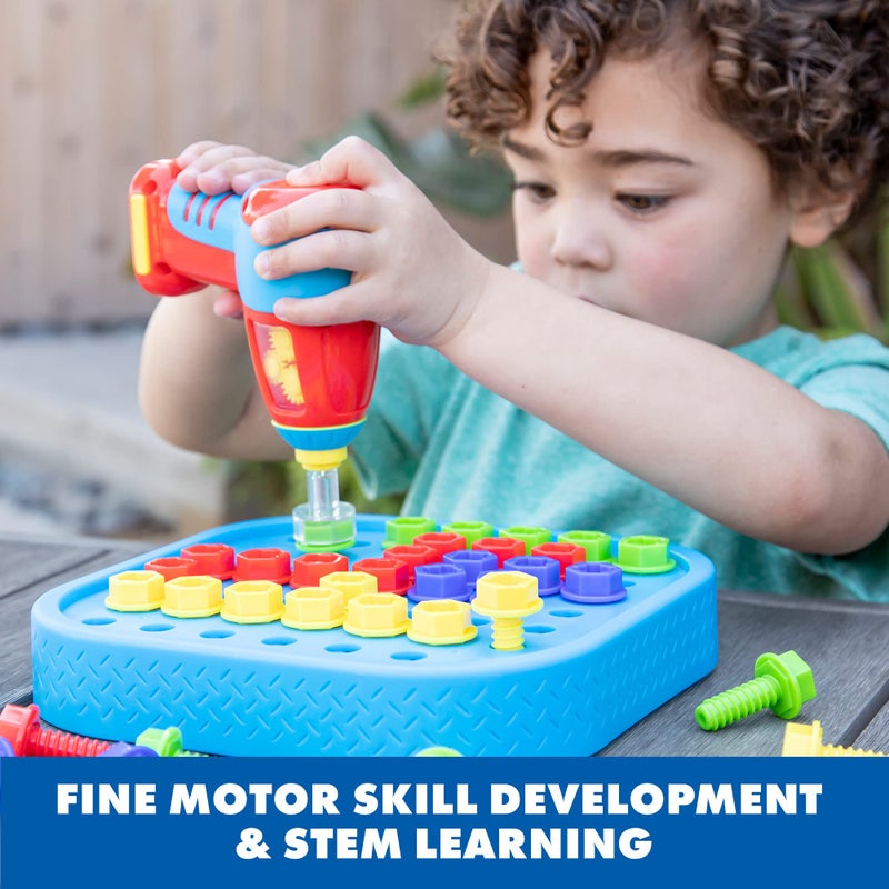 Educational Insights Design & Drill Bolt-It Bucket - Construction Toys & Toddler Tools, Kids Tool Set with Real Electric Drill Toy, Take Apart STEM Set, Building Kits and Gifts for Ages 3+ - Image 3